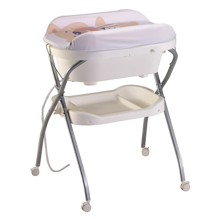 Wholesale baby tub stand safety plastic bathtub steel stand with legs  table baby bathtub