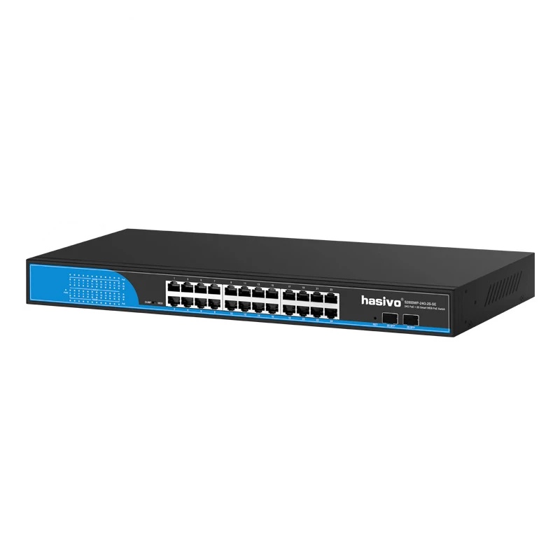 OEM/ODM Network Ethernet Fiber 2 Sfp 10/100/1000m Full Gigabit Managed  8 16 24 48 Port PoE Switch For CCTV