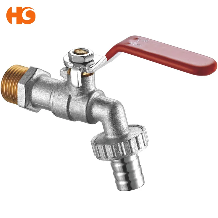 High quality brass ball bibcock for bathroom kitchen water faucet with iron lever handle from Yuhuan Taizhou