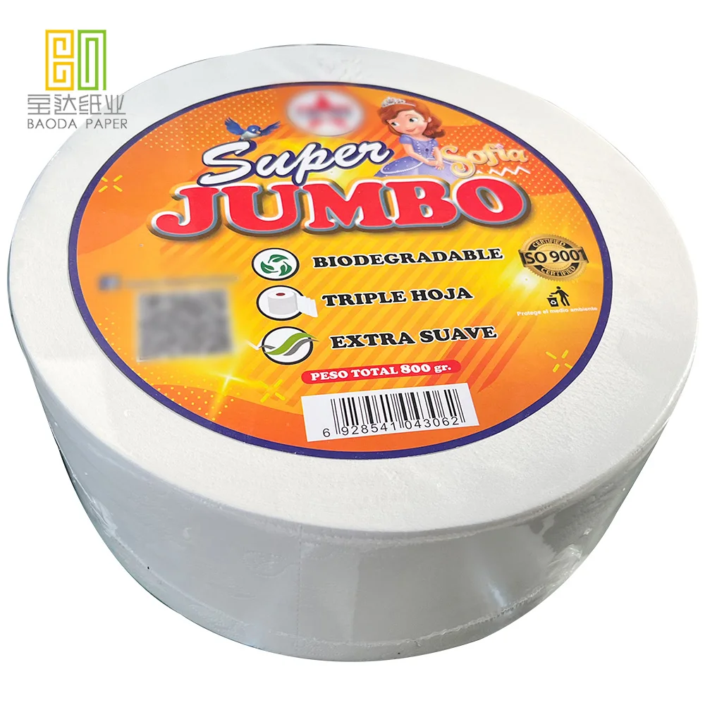 Roll Tissue Paper Papier Hygienique 2ply 3 ply 200 Meters Toilet Tissue Jumbo Roll Paper