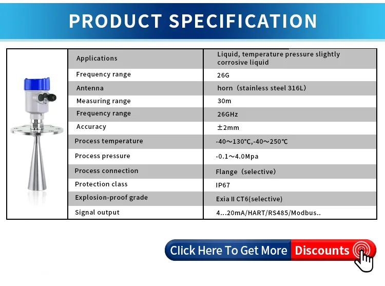 Radar level transmitter non contact type radar level transmitter with remote indicator guided wave radar level sensor