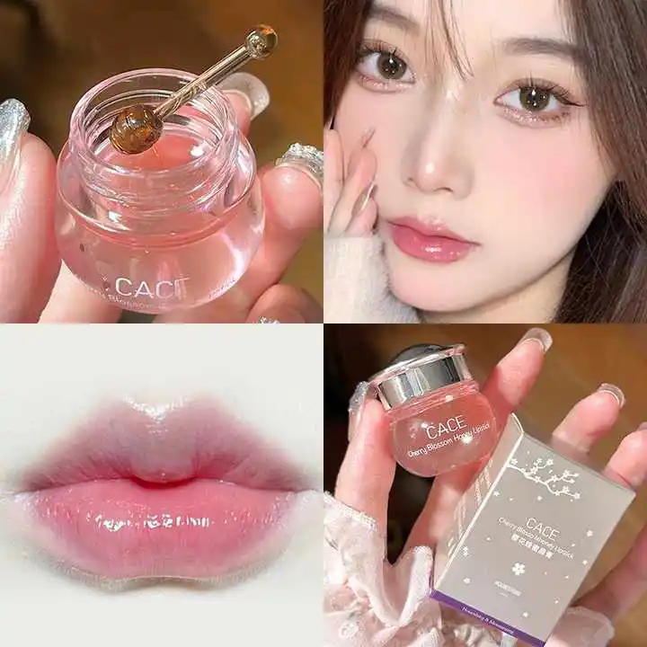 Cherry Blossom Honey Lip Balm Moisturizing Dry Lips Repairing Cracks Pink Tender Lips Lipstick