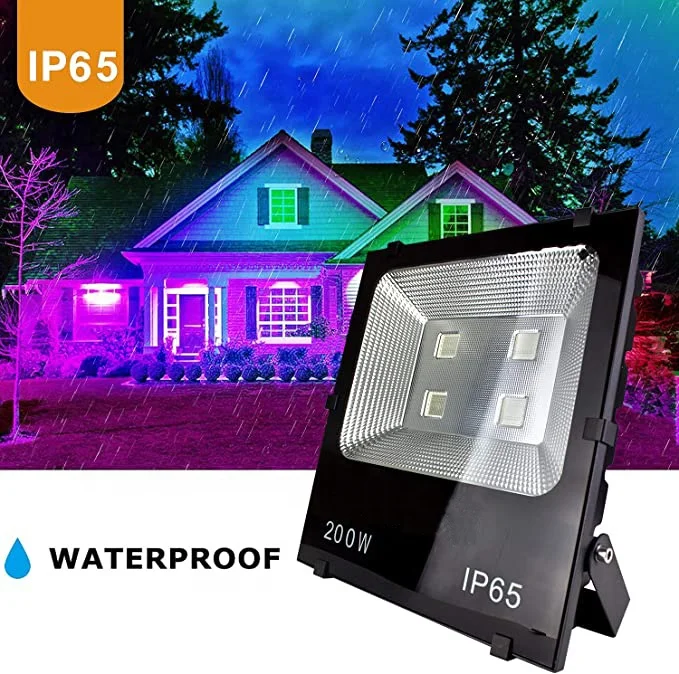Наружное архитектурное освещение водонепроницаемый IP66 10 Вт 20 30 50 100 изменение цвета RGB Светодиодный прожектор с дистанционным