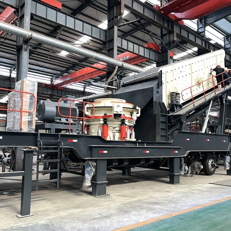 100-200 Tph Мобильная конусная дробилка для твердых камней портативная базальтового гранита гравия камня