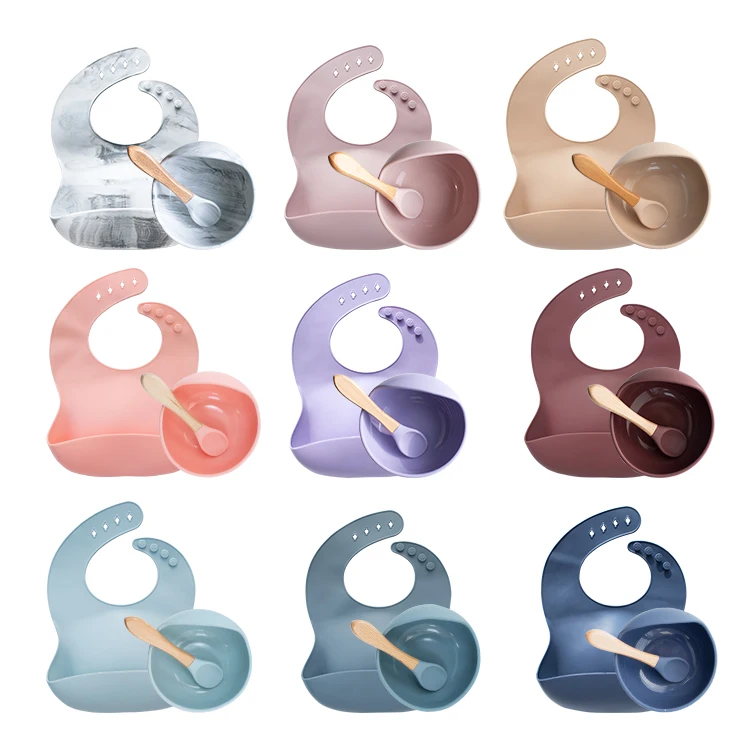 
Custom BPA Free Soft Waterproof Silicone Baby Bib with Food Catcher, Baby Silicone Bib 