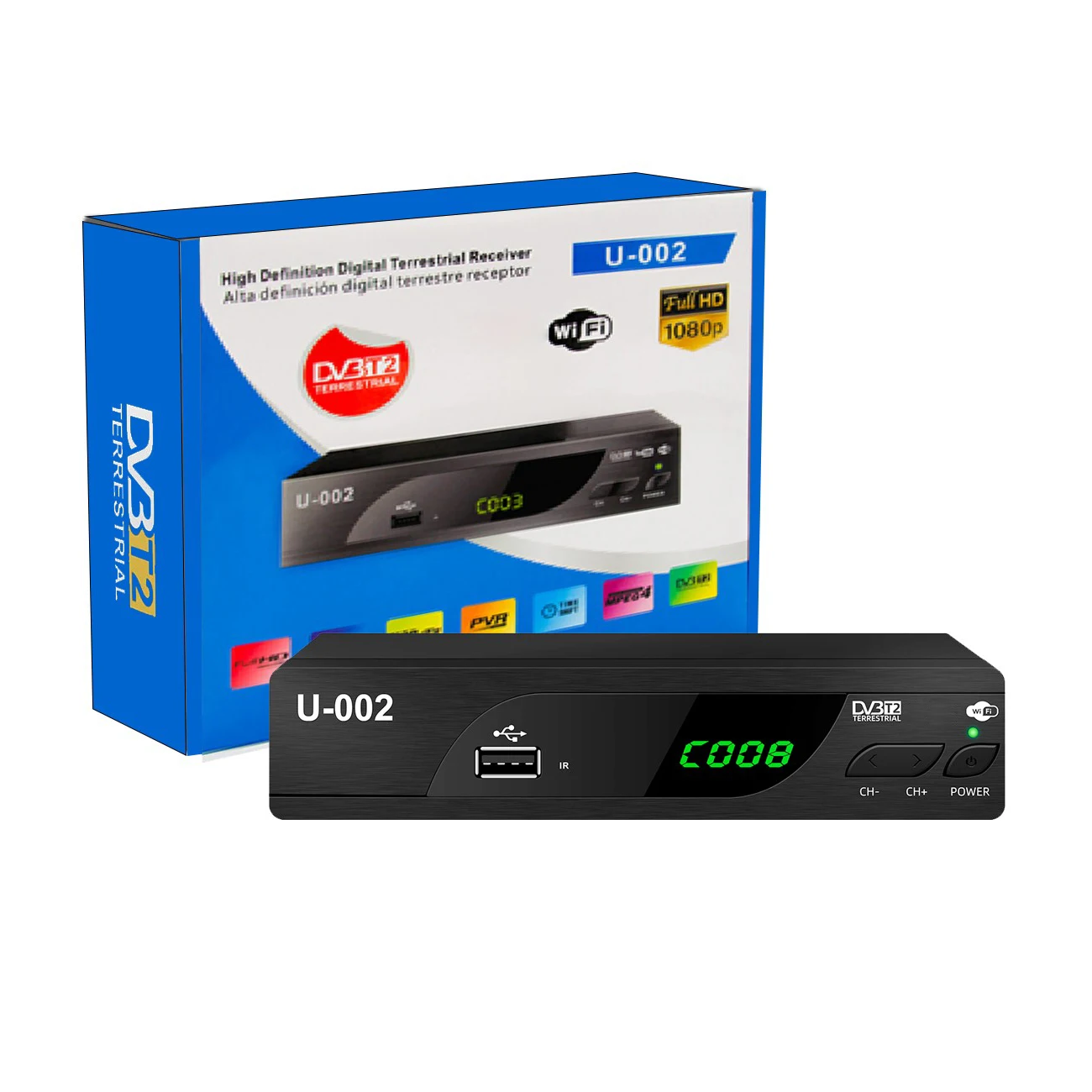 Заводская поставка OEM DVB-T2 декодер 1080p HD EU Plug dvb t2 цифровой ТВ наземный приемник