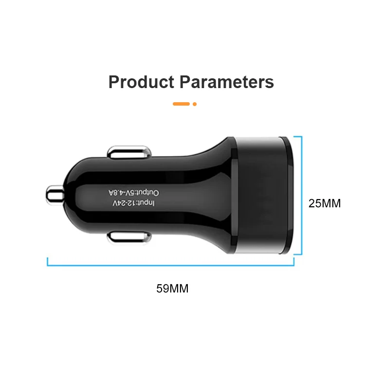 2021 hot selling cheap luxury dc12 36v input Dual USB 5V/2.1A Ports Car Charger for CellPhone