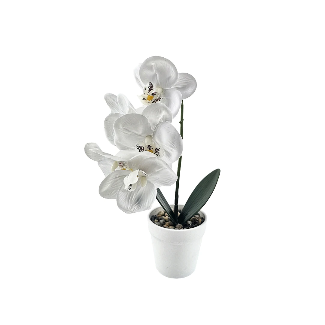 Chinese manufacturersArtificial Latex with Pot Wholesale Butterfly Phalaenopsi Orchid Flower greenery