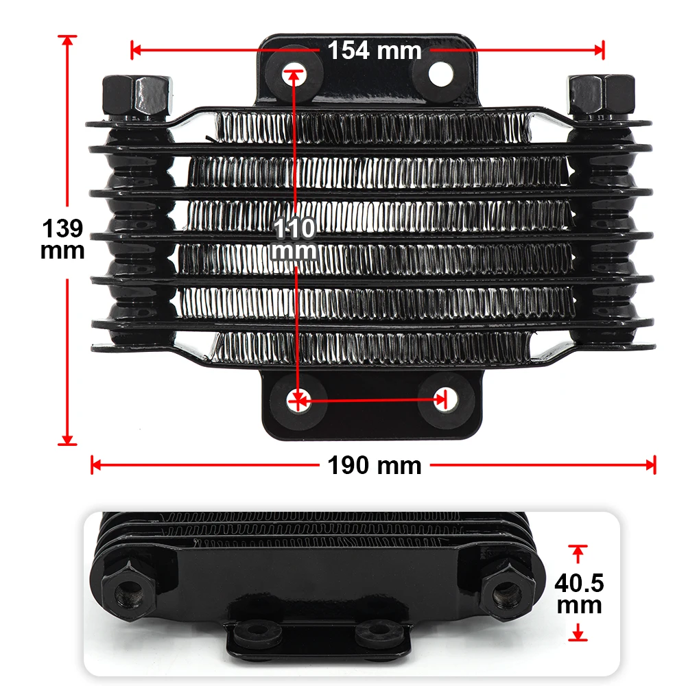 Universal 125ml Motorcycle Oil Cooler Engine Oil Cooling Radiator System Kit Aluminum for 100CC-250CC Motorcycle DirtBike ATV