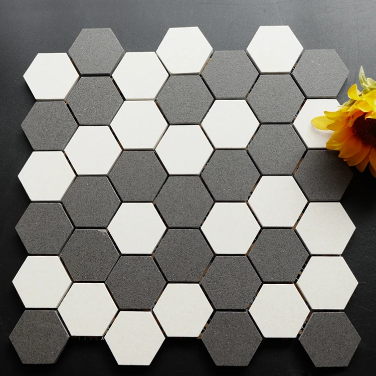 Chinese Foshan Manufacturer 30 X cm Non slip Matte Hexagon Porcelain Mosaic Floor and Wall
