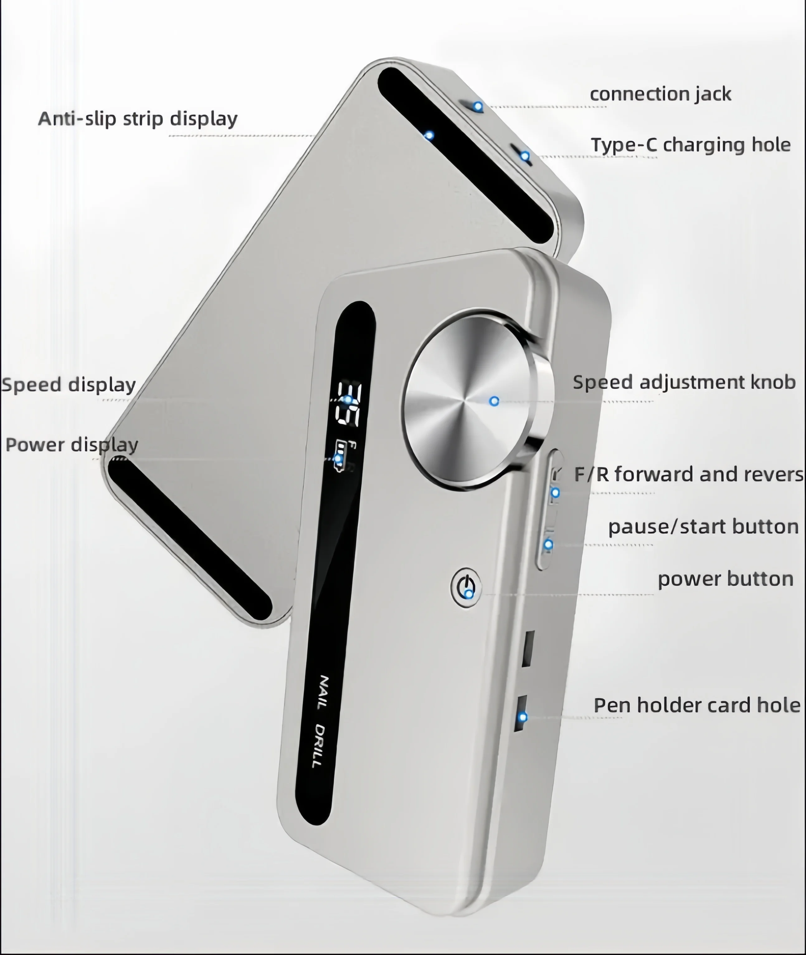 Portable Popular Professional 35000rpm Electric Acrylic Nails File Drill Manicure Pedicure Machine Rechargeable Nail Drill