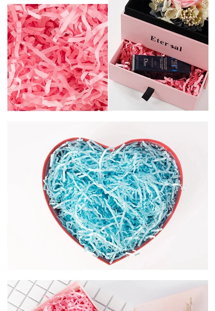 
100g/Bag Wholesale Crinkle Paper Shred Decorative Crinkle Cut Paper Shredded Paper For Gift Box Basket Filler 