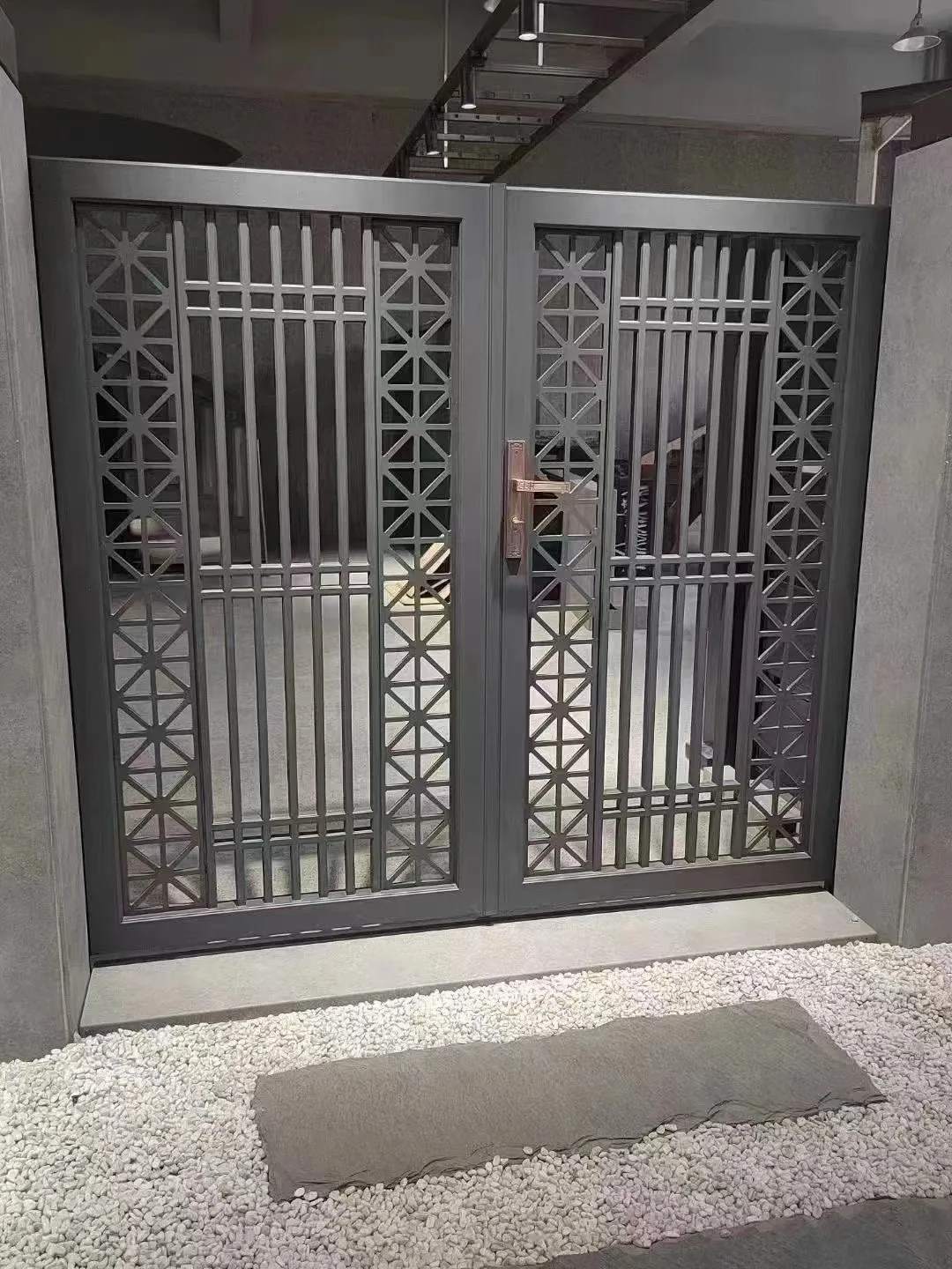 Automatic Expandable Gates Courtyard Warehouse Gate Cast Aluminum Sliding Metallic Gate