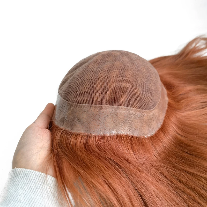 Custom Made Breathable Design Translate Lace Base Circle Thin Skin Human Hair Top Women Wig