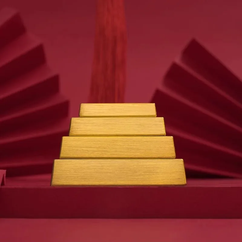 Wholesale Custom Printed Solid Brass Antiqued Metal Handicraft 999 Gold Bar Simulation Copper Bullion Pin Format Antique Style