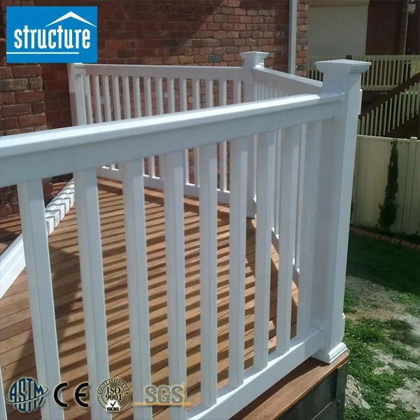 Outdoor Custom Size White PVC Plastic Vinyl Stair handrail