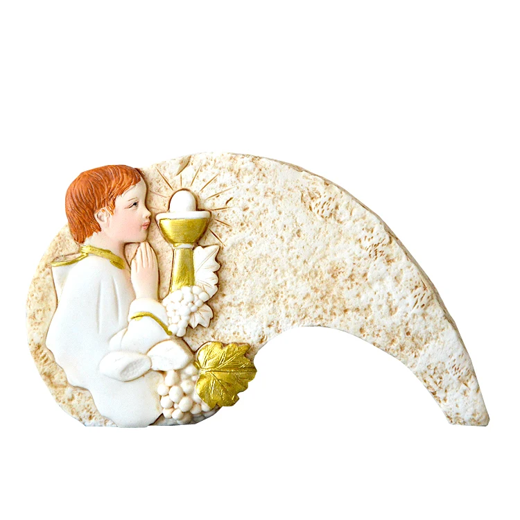 white mary and baby jesus statue desk decor