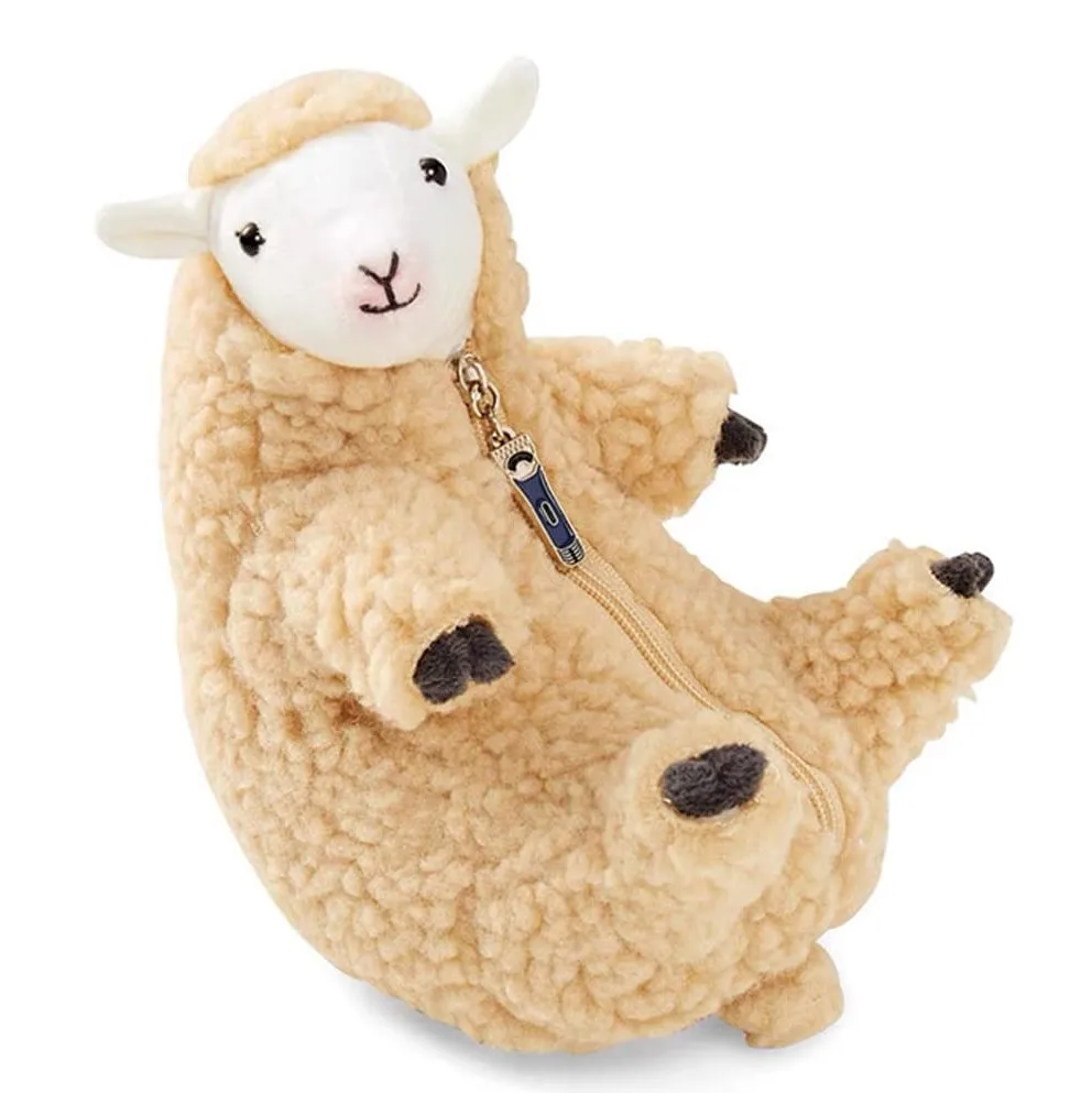 Супер милая бритая овечья Набивная игрушка Овчина плюшевая овечка с шерстяным покрытием пальто забавная маленькая Коза плюшевая игрушка с индивидуальным логотипом