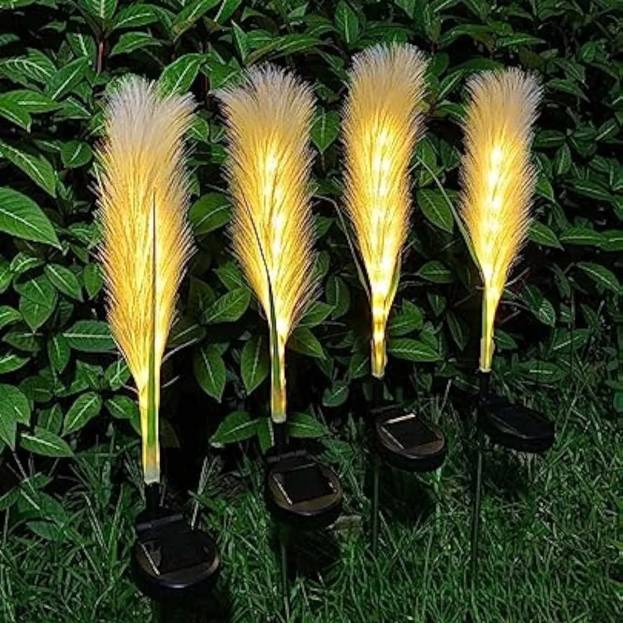 New Arrival Waterproof Fiber Optic Night Automatic Activated IP65 LED Flower Solar Reed Garden Light