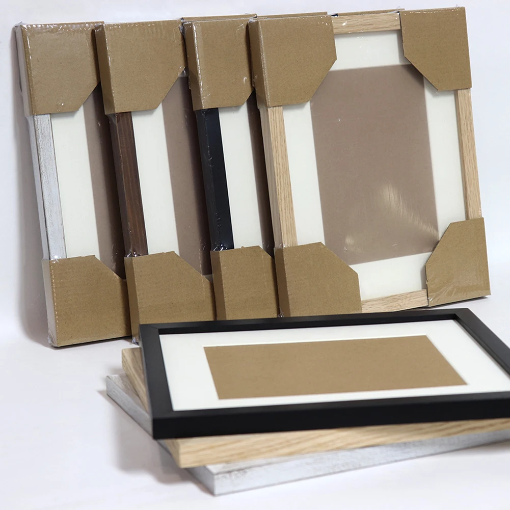 Simple Design Art Decor Customized 4X6 5X7 8X10 A4 Wood Picture Frame With Mat