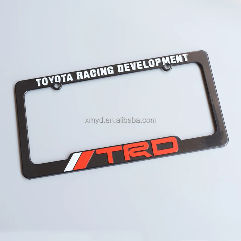 Black Color US Car License Plate Holder With Embossed Text High Quality