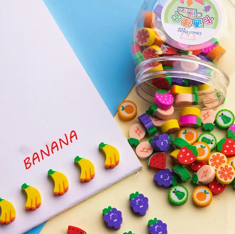 CX Bulk Mini Cartoon Mini Fruit Student Pet Animal Christmas Kids Cute Pencils Erasers Set