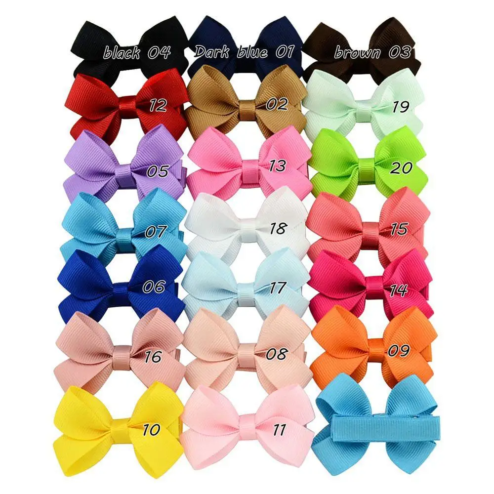 2.4' Soild Ribbon Bow Tie Girls Hairclips Bowknots Wrapped Safe Baby Alligator Clip Children Hairpins Newborn Hair Accessories