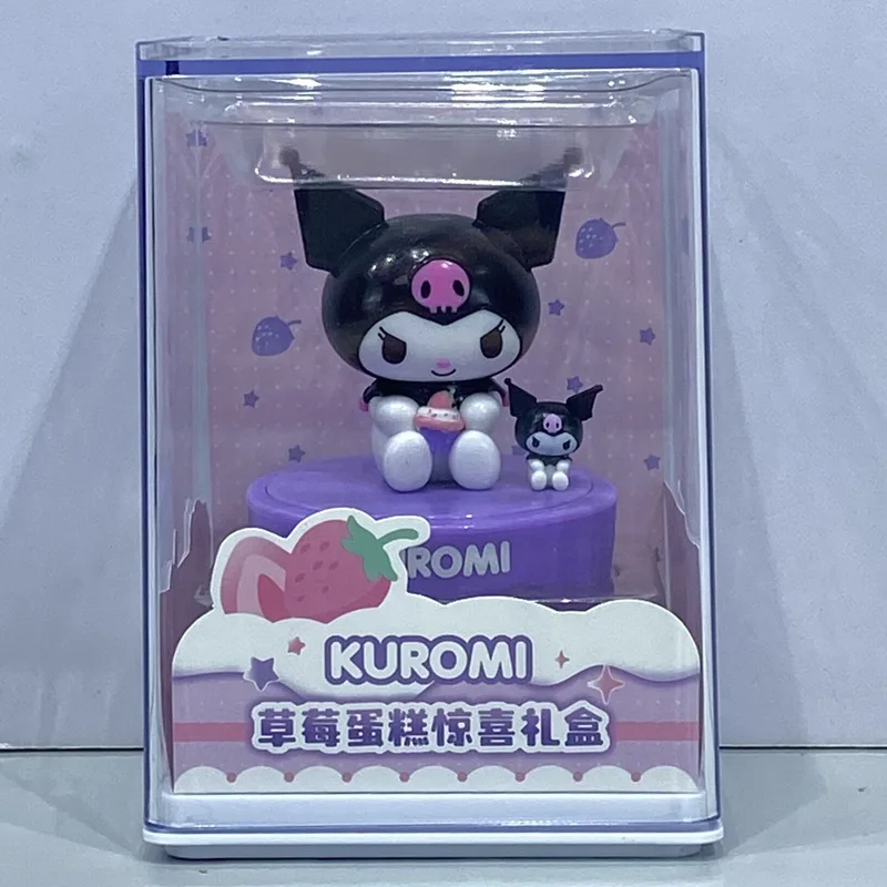 Original Cup Cake Senrion HK KT Cat PVC Figure Set Kawaii Pink Kuromy Melodi Cat Desk Car Figure Ornament Toy Cake Accessories
