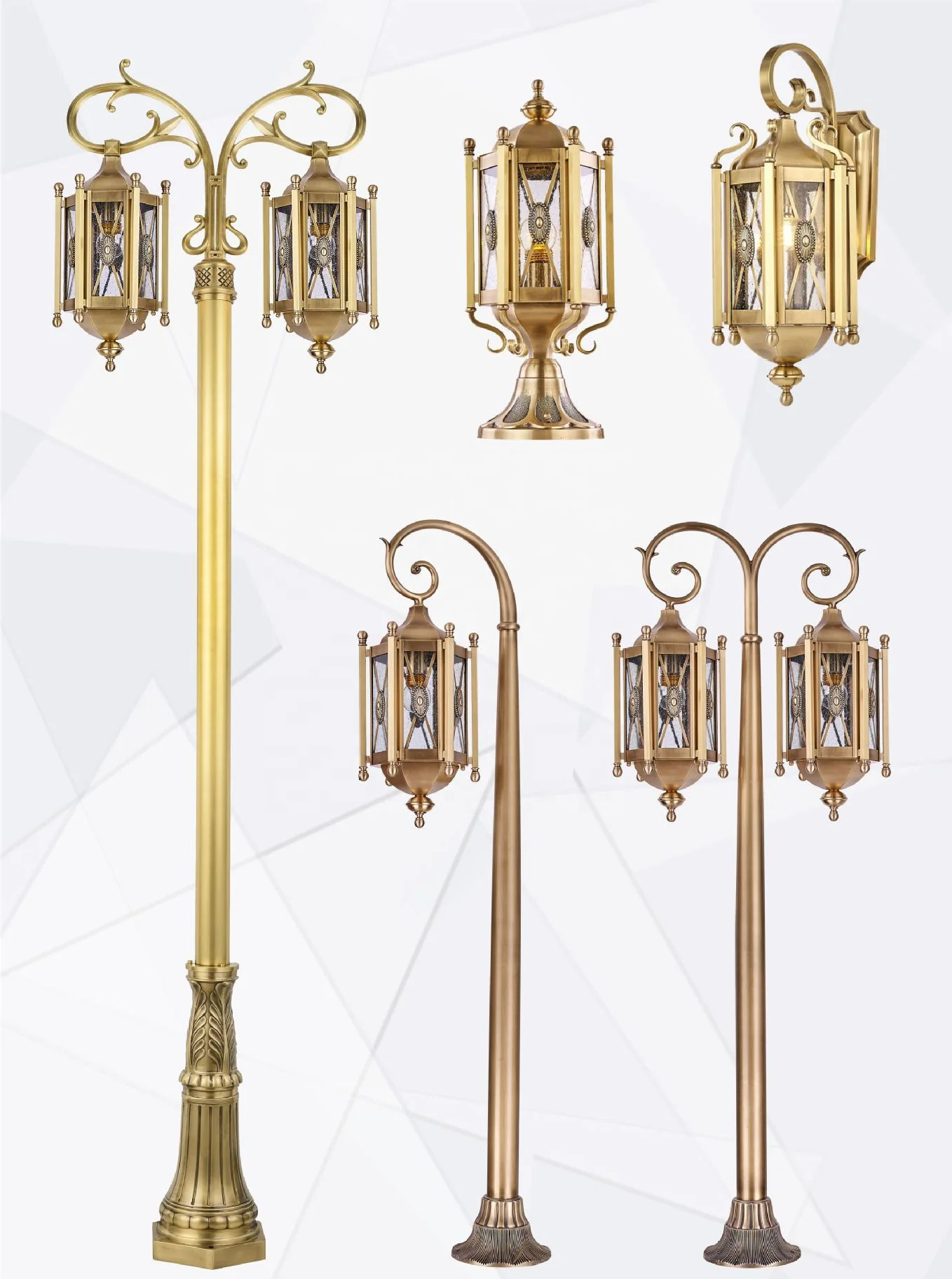 Luxury all copper palace European e27 waterproof outdoor garden light classical decoration indoor/outdoor decorative light