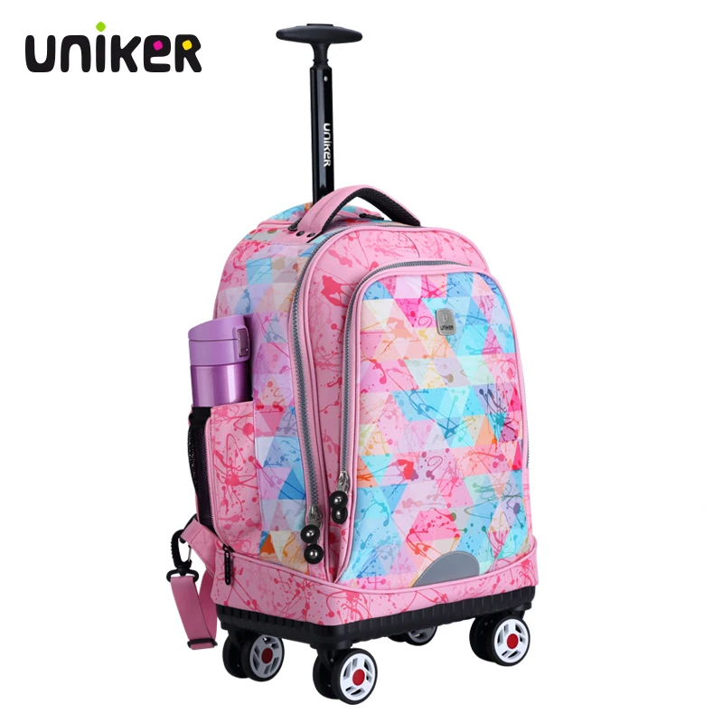 UNIKER Best 4 Wheels Carry On Travel Trolley Bags For College Boys and Girls
