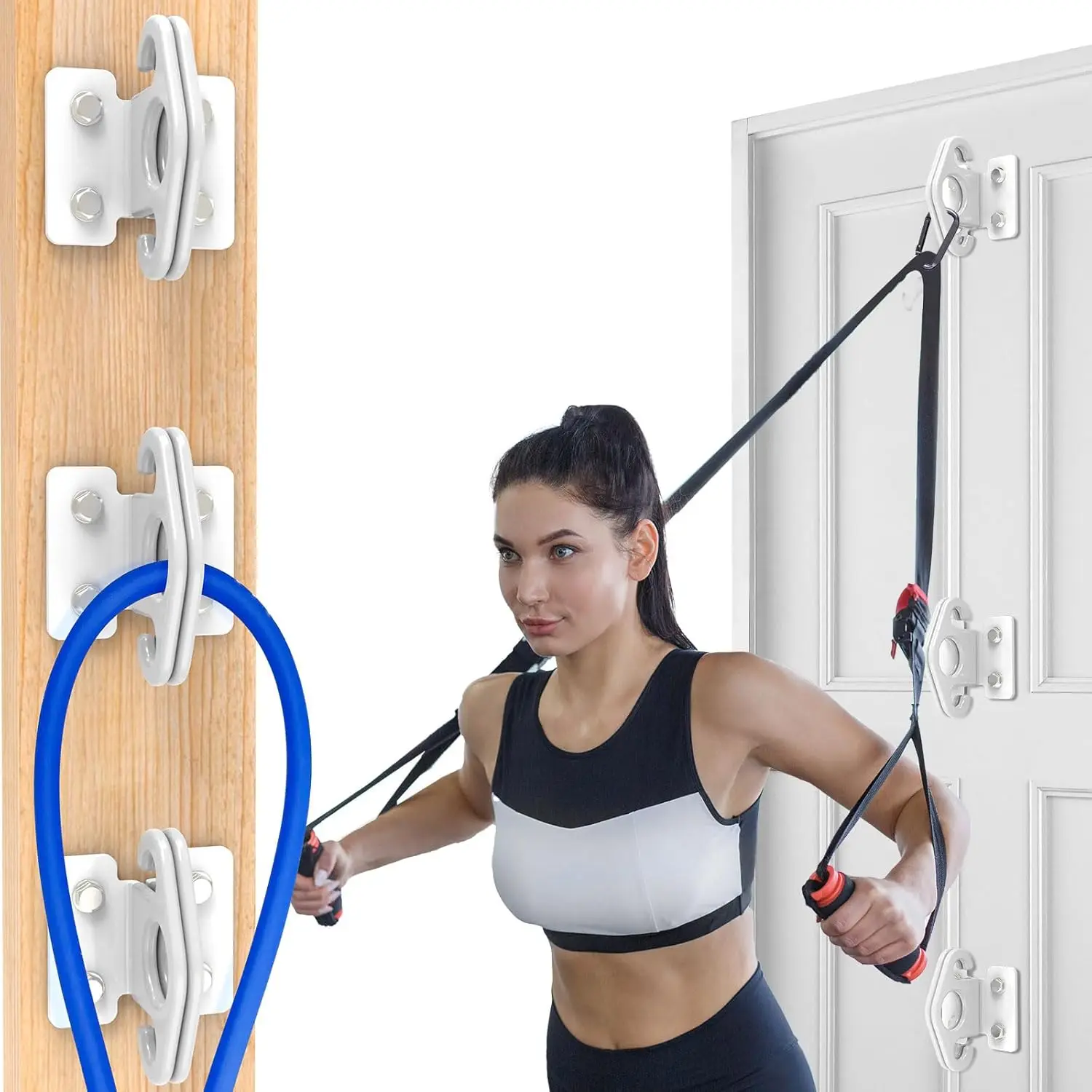 Wellshow Resistance Band Wall Anchors,Band Wall Mounts Gym Anchor, Wall Workout Equipment Space Saving Wall Mount Clip