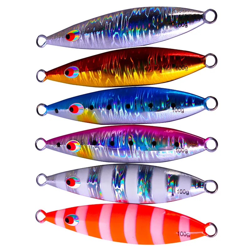 40g 60g 80g 100g Lead Hard Bait Saltwater Ocean Sportfishing Slow Jigging Fishing Lure Metal Jig Bait