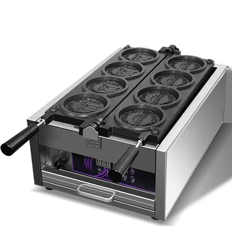 Commercial Korean Gold Coin Waffle Maker Gas or Electric Snack Machine 220V 50Hz Voltage Coin Waffle Maker Machine