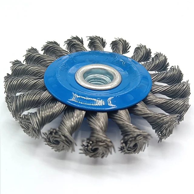 Blue Cup Brush Crimped Wire Wheel Brush S SATC Durable Stainless Steel Polishing Steel Wire Brush Polisher High Quality 3pcs Set