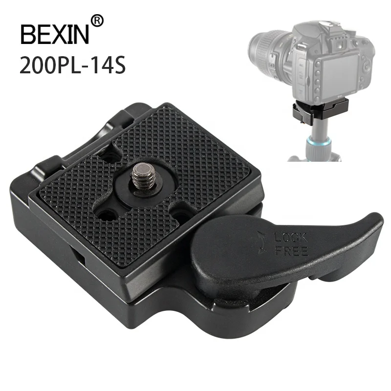 
BEXIN Camera Accessories Aluminum Quick Release Plate Black Non-slip Flexible Loading Unloading Clip Holder for Tripod CameraSLR 