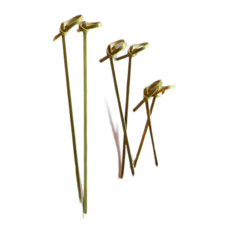 9cm knot shape red color bamboo skewer