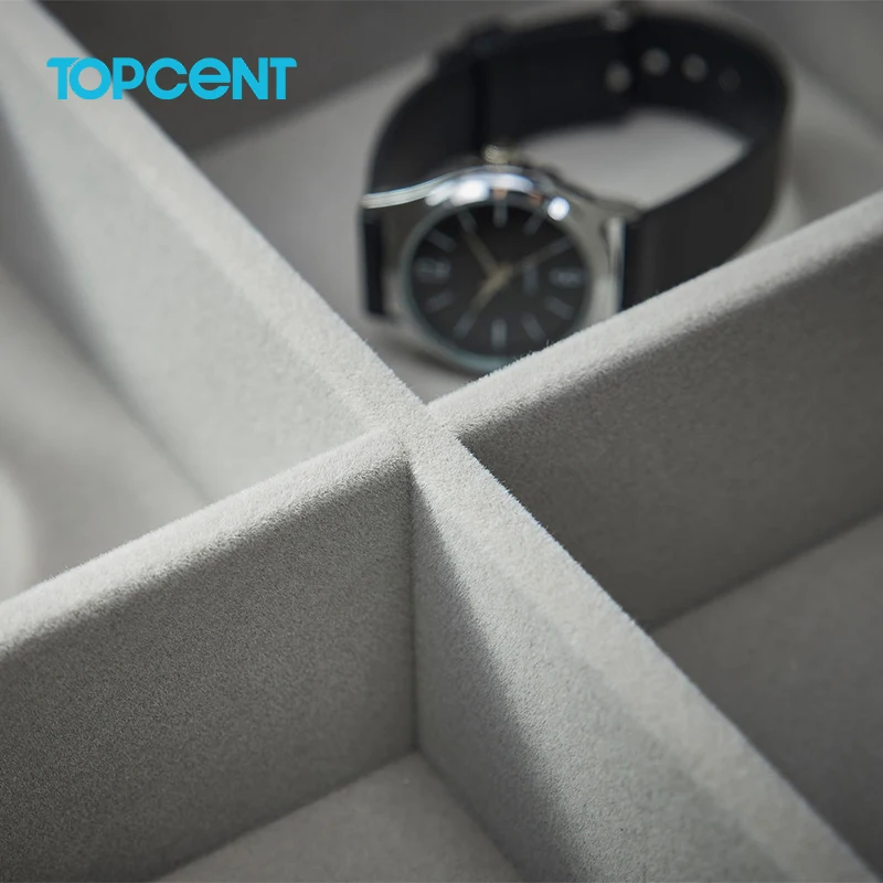 Оптовая продажа органайзер для хранения TOPCENT футляр аксессуары шкафа из серого бархата с мягким закрытием