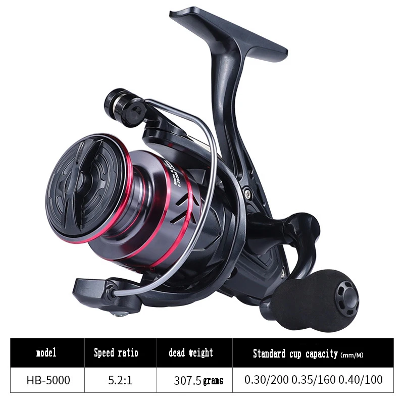  LINNHUE Second-generation HB5000 Grip Ball 5.2:1 Fishing Reel Spinning Wheel Upgraded EVA 12 40 Fishing Machine as 12000