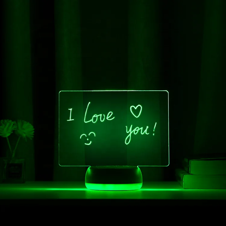 Неоновая RGB светящаяся креативная стираемая акриловая доска для записей и объявлений светодиодный ночник USB DIY перезаписываемая