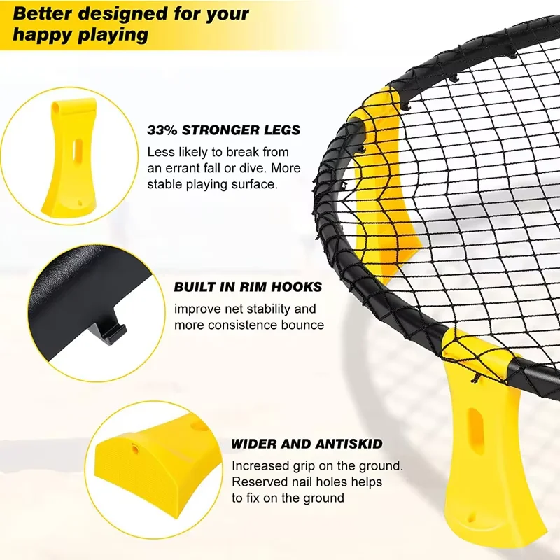 Customized logo spikeball set mini beach volleyball spikeball game net include 3 balls net and bag