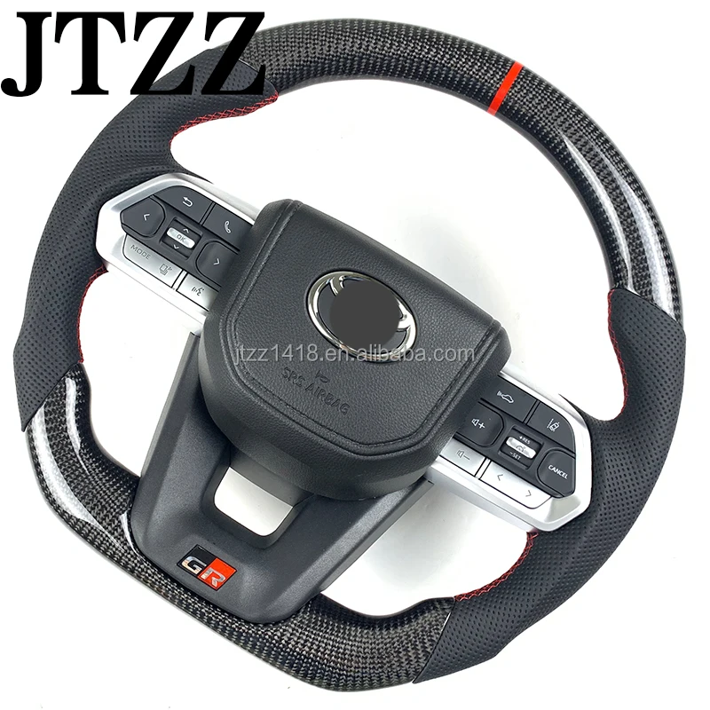 For Toyota LC300 500 Land Cruiser Prado Sequoia Fortuner 4Runner Highlander Camry Hailax steering wheel carbon fiber
