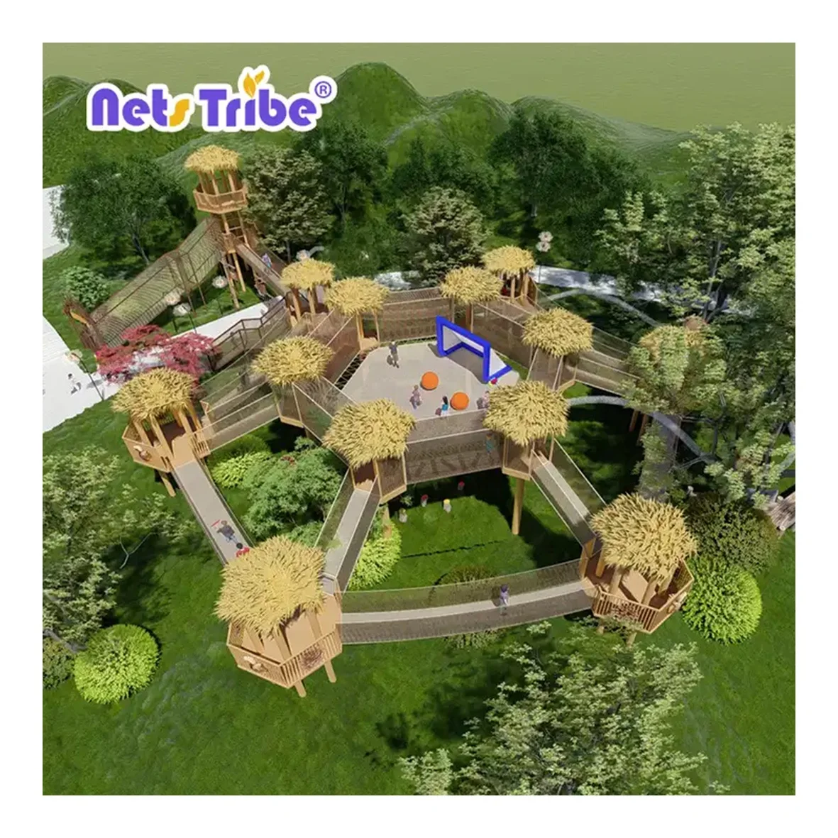 Factory Hot Selling Climbing Net for Kids Playground Outdoor Equipment and Trampoline Park Customized 2 Children /2 Square Meter