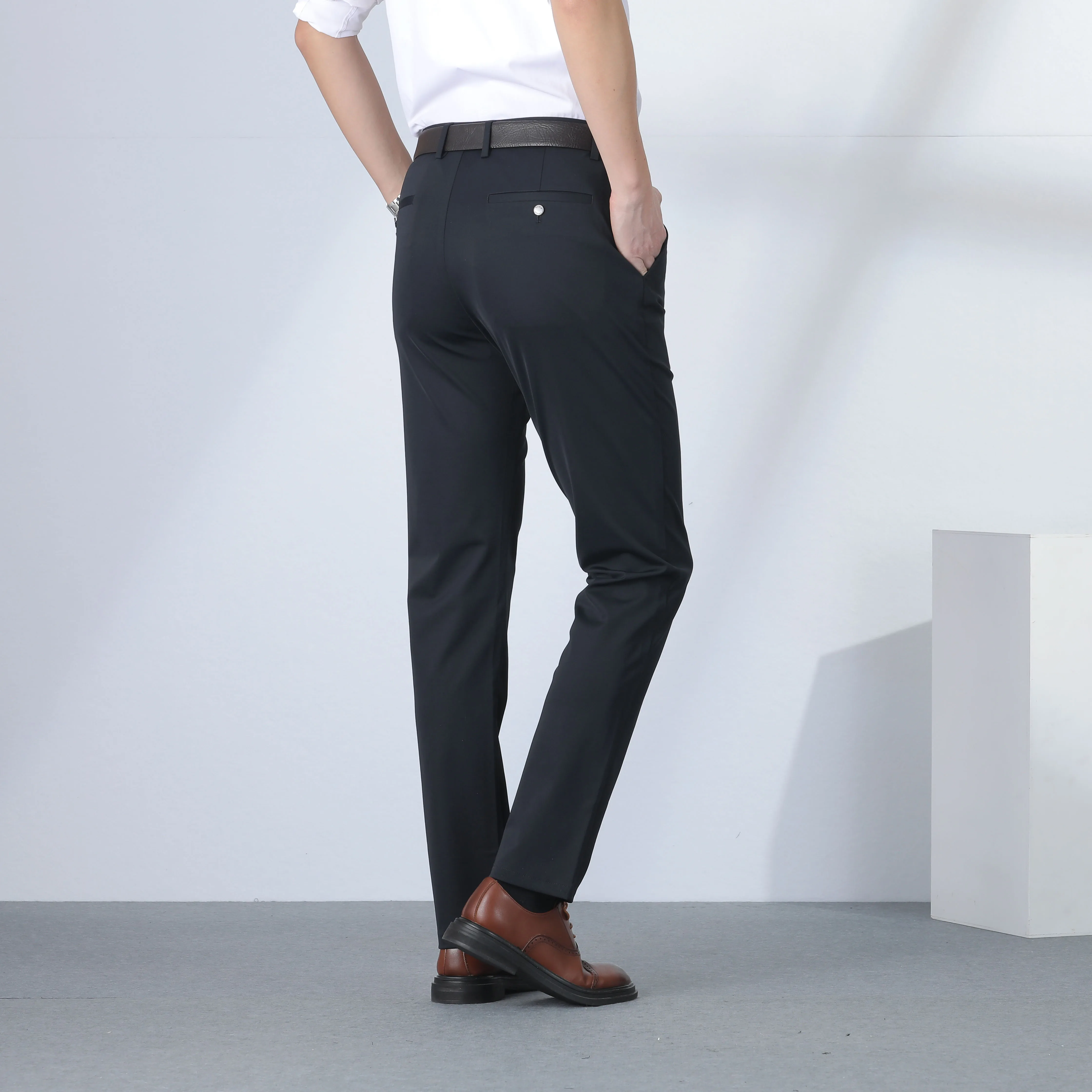 Оптовая продажа, удобные дышащие деловые мужские формальные брюки, одежда