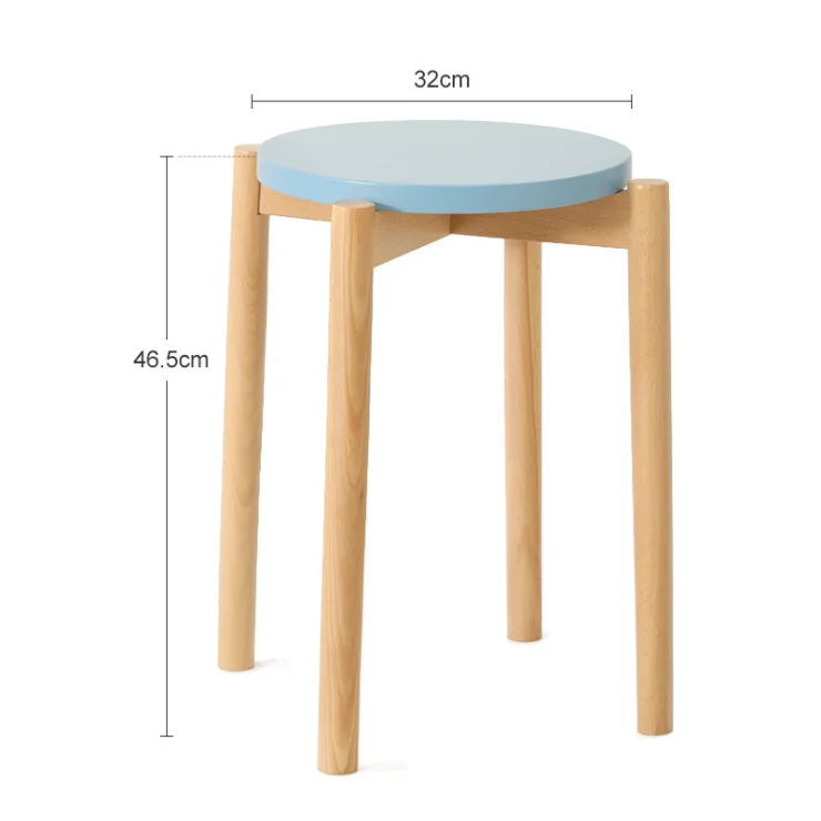 
Solid wood square makeup fashion dressing stool home dining stool living room creative shoe stool 