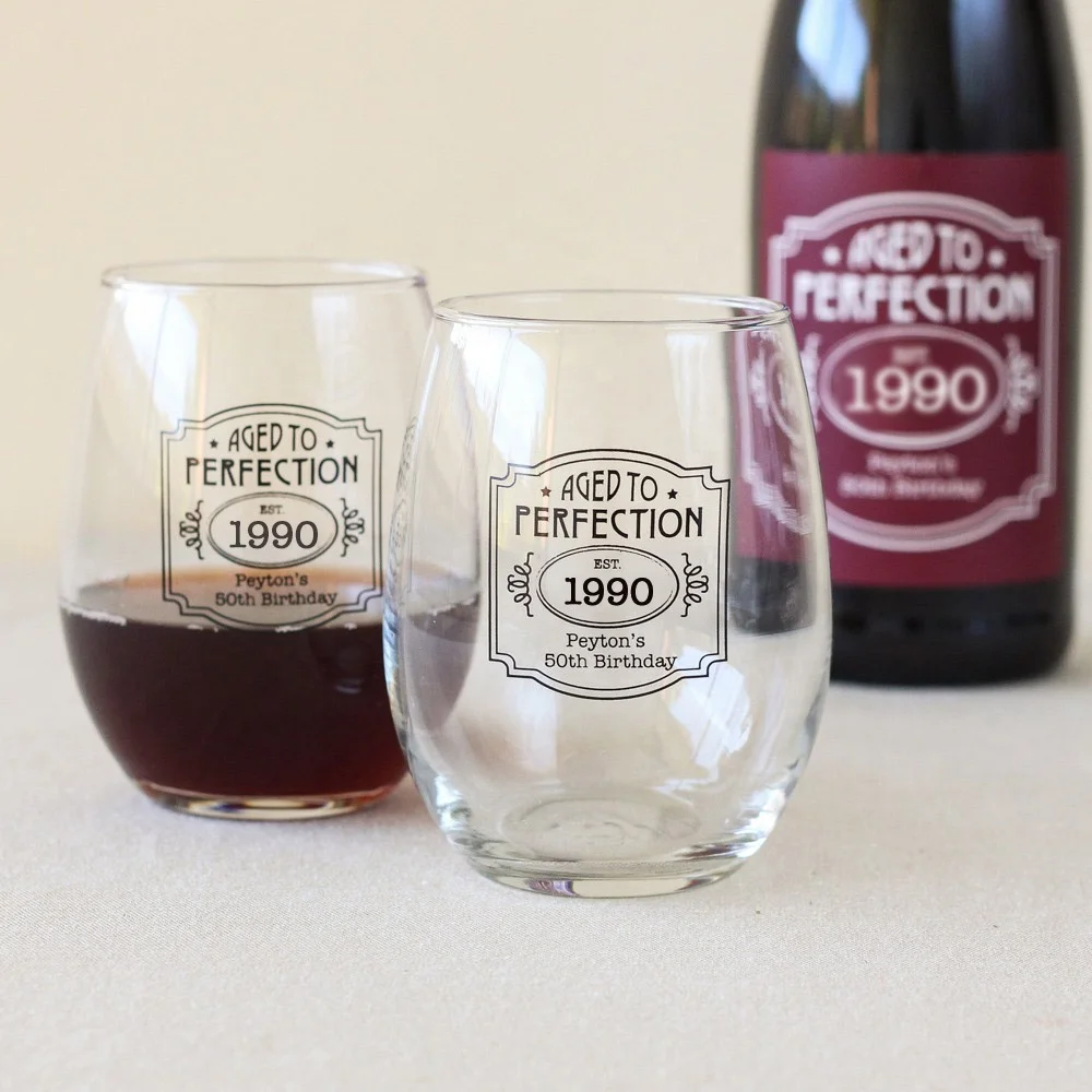 water juice coffee glass 470ml stemless wine glass tumbler custom logo 16oz stemless wine glasses wholesale custom color