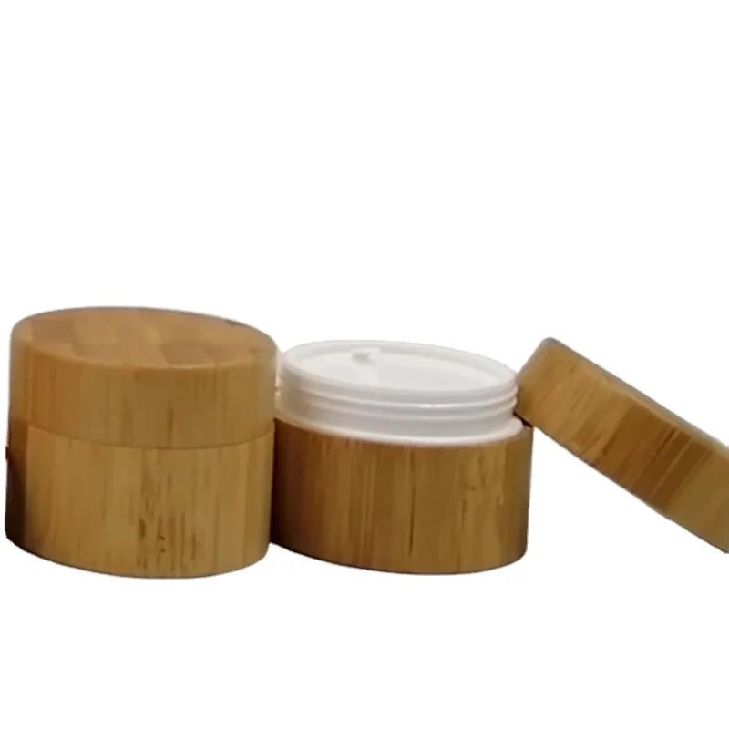 Luxury Organic Natural Bamboo Lid Empty Cream Cosmetic PP Jar 50g Bamboo Cosmetic Jars