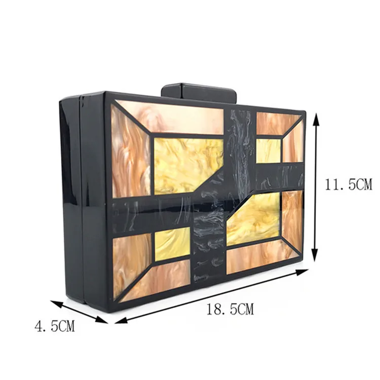 New 2020  Geometric Fashion Women Luxury Wedding Purse Acrylic evening Clutch bag handbags