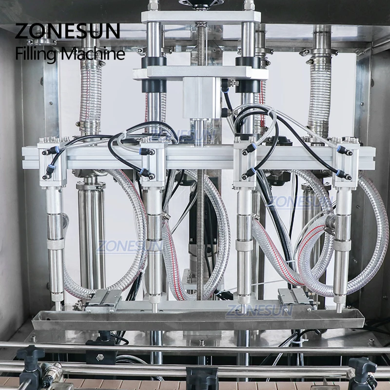 ZONESUN 50-500ML Motor Sauce Ghee Glass Cleaner Piston Honey Garlic Paste Automatic Quantitative Bottles Servo Filling Machine