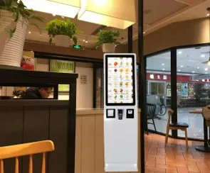 hot selling factory 43-inch free stand windows Android OS QR camera RFID recognition payment order menu restaurant lcd kiosk