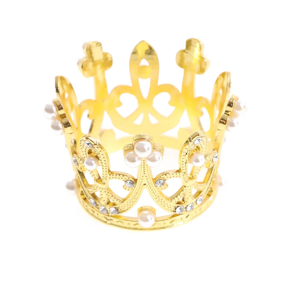 New Style Crown Napkin Ring with Pearl Gold Napkin Rings Napkin Holders for Wedding